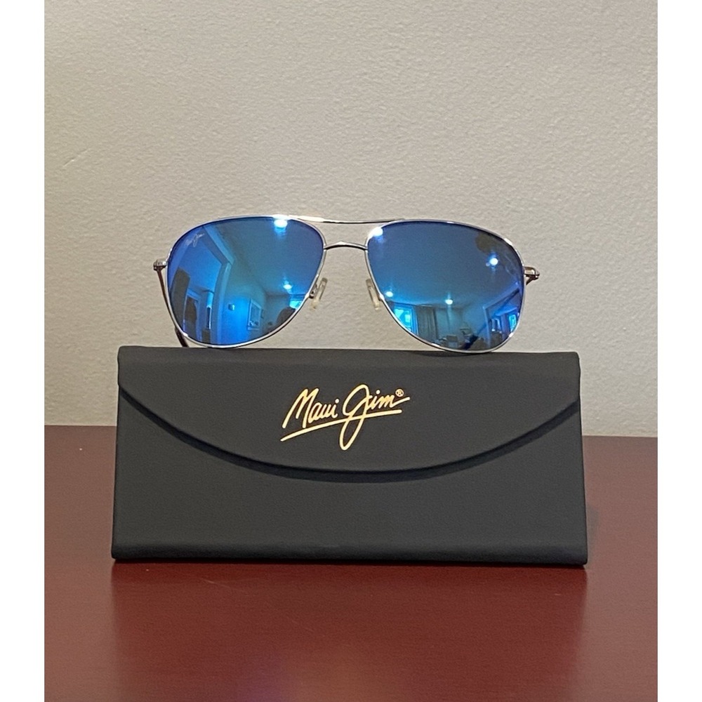 MAUI JIM Cliff House MJ-247-17 Silver FRAMES w/ PRESCRIPTION LENSES Blue Polar